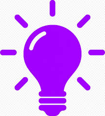 Purple Light Bulb Idea Icon Symbol