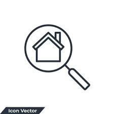 Search House Icon Logo Vector