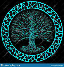 Druidic Yggdrasil Tree At Night Round