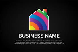 Unique Colorful House Icon Logo