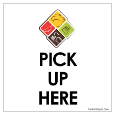 Pick Up Here Sign With Logo 8 X 8