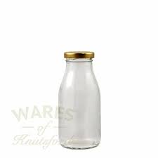 Glass Milk Bottles With Silver Caps