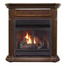 Duluth Forge Dual Fuel Ventless Fireplace 32 000 Btu T Stat Control Nutmeg Finish