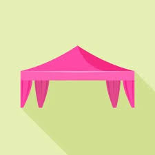 Pink Canopy Icon Flat Style Graphic