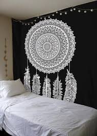 Black And White Petal Dream Catcher