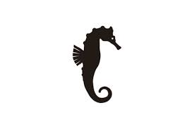 Seahorse Silhouette Logo Design Icon