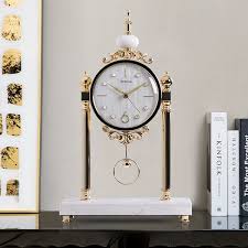 Round Mantel Table Top Clock