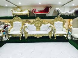 Golden Wedding Stage Sofa And Chair Set