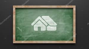 Blackboard Home Icon Stock Photo By