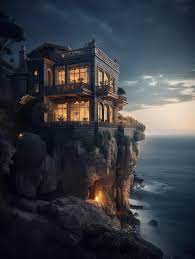 Premium Photo A House On A Cliff With