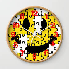 Smiley Faces Jigsaw Puzzle Wall Clock