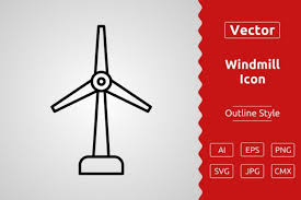 Vector Windmill Outline Icon Graphic By