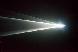 illuminated beam of light from a
