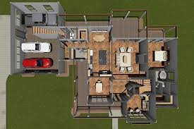 Car Side Load Garage Plan 82816