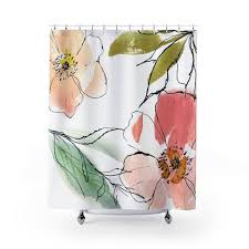 Watercolor Fl Shower Curtain
