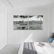 Empire Art Direct New York Skyline Glass Wall Art Printed On Frameless Free Floating Tempered Glass Panel Grey