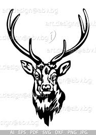 Vector Sambar Stag Deer Head Ai Eps