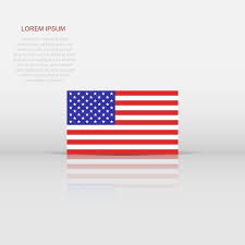 Usa Flag Icon In Flat Style America