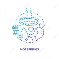 Hot Springs Blue Gradient Concept Icon