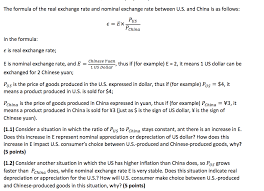 Formula Of The Real Exchange Rate