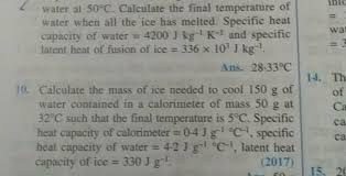 C Calculate The Final Temperature Of