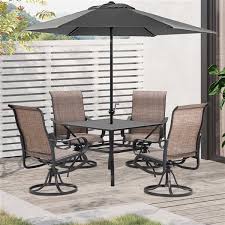 Outsunny 5 Piece Brown Dining Patio Set