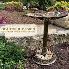 Backyard Expressions 26 Resin Bird Bath Bronze