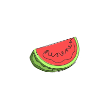 100 000 Watermelon Line Drawing Vector