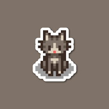 Stardew Valley Cat Sticker Grey Cat