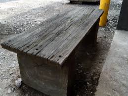Barnwood Plank Bench Precast Concrete