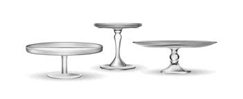 Set Of Cake Stand Realistic Vector Icon