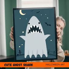 Cute Ghost Shark Home Decor