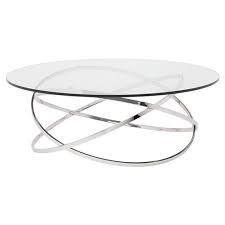 Classic Steel Glass Round Coffee Table
