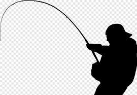 Silhouette Of Man Holding Fishing Rod