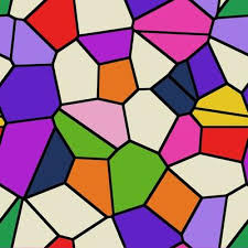 Retro Stained Glass Mosaic Polygon