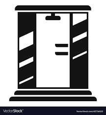 Glass Shower Cabin Icon Simple Stall
