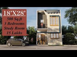 18x28 Duplex House Design 500 Sqft