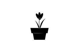 Spring Flower Pot Solid Icon Graphic By