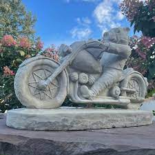 Concrete Motorcycle Statue For Outdoors