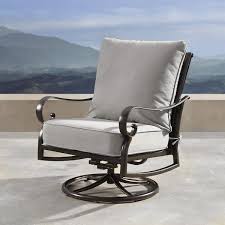 Luxury Antique Copper Swivel Rocking Aluminum Outdoor Lounge Chair With Gray Cushions 2 Pack