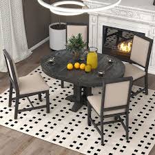 Top Extendable Round Dining Table Set