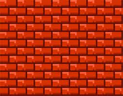 Pixel Red Brick Wall Seamless Pattern