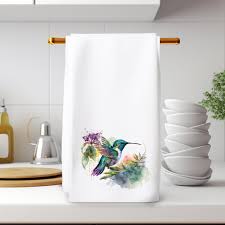 Hummingbird Hand Towel Watercolor