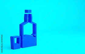 Blue Tequila Bottle And Shot Glass Icon