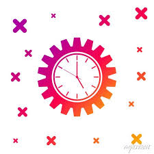 Color Time Management Icon Isolated On