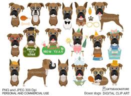 Boxer Dogs Digital Clip Art For
