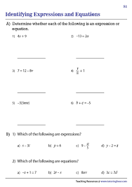 Equations Worksheets
