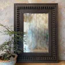 Woodcarved Spindle Design Mirror Frame