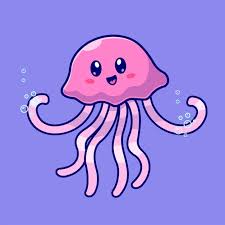 Free Vector Cute Jellyfish Swimming