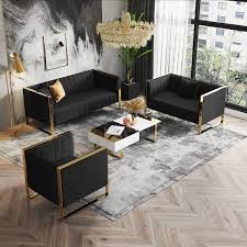 Black And Gold Sofa And Armchair Set